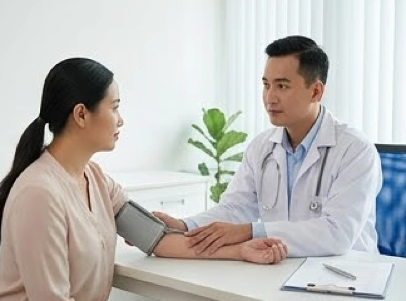 Sức khỏe tuổi Tỵ năm 2027: tầm soát bệnh lý theo từng nạp âm 1 Bác sĩ thực hiện kiểm tra huyết áp và tầm soát sức khỏe tổng quát định kỳ