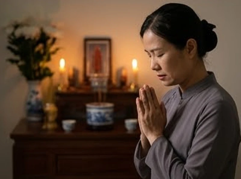 Văn khấn cầu siêu 49 ngày: Bài cúng chuẩn danh xưng cha mẹ 7 Người con chắp tay nhắm mắt thành kính đọc văn khấn cầu siêu 49 ngày cho cha hiền trước linh tọa