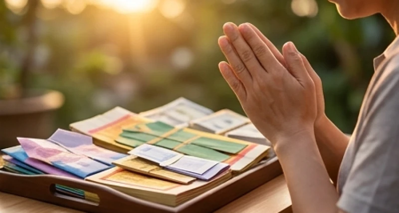 Văn khấn gửi đồ cho người âm: Cách ghi sớ và bài khấn chuẩn 5 Đại diện gia đình đang thành tâm khấn nguyện trước không gian thờ cúng để gửi đồ mã