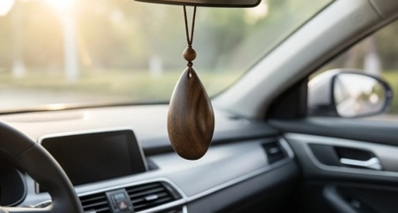 Vật phẩm treo xe cho người tuổi Ngọ: Chuẩn ngũ hành & cách treo 6 Khánh treo xe ô tô làm từ gỗ trầm hương tự nhiên có màu nâu sẫm cho chủ xe Nhâm Ngọ mệnh Mộc