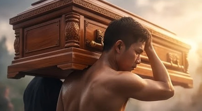 Mơ thấy khiêng quan tài: Giải mã điềm báo theo từng bối cảnh 6 Đội mai táng nhịp nhàng khiêng cỗ quan tài tiến về phía khu rừng mờ sương