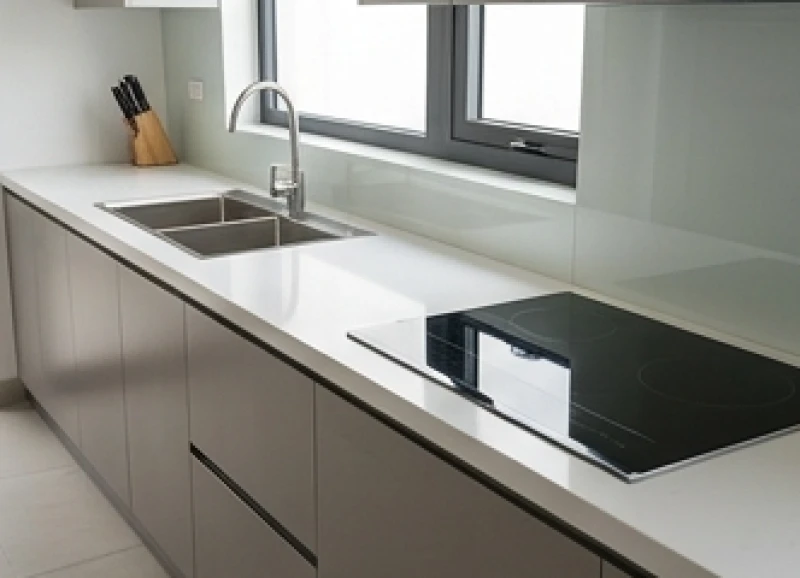 Bố trí khoảng cách tiêu chuẩn giữa mặt bếp đun và chậu rửa chén đảm bảo sự hài hòa thủy hỏa