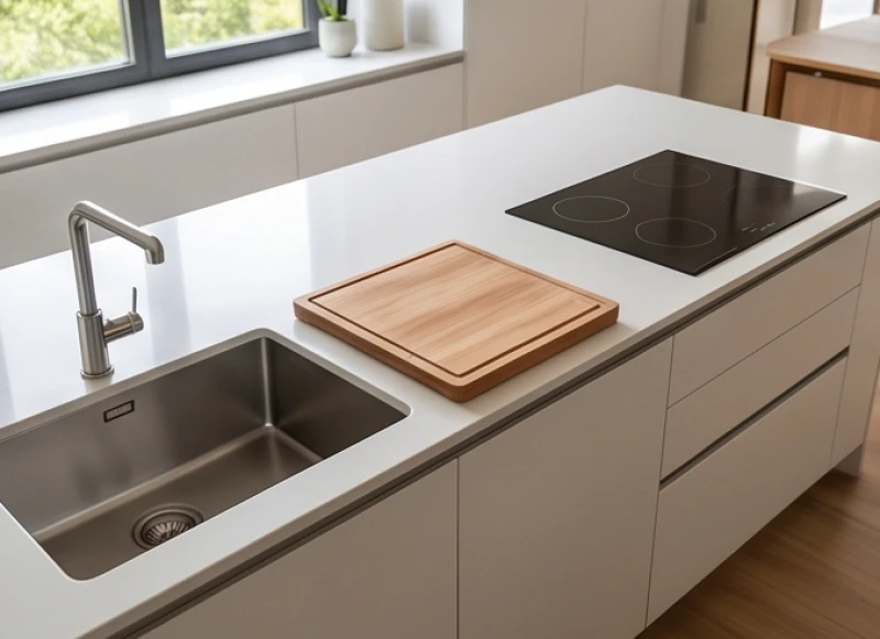 Hướng bếp hợp tuổi Sửu: Số đo Lỗ Ban và vật phẩm hóa giải 10 Bố trí chậu rửa chén và mặt bếp nấu cách nhau một khoảng an toàn để ngăn xung khắc