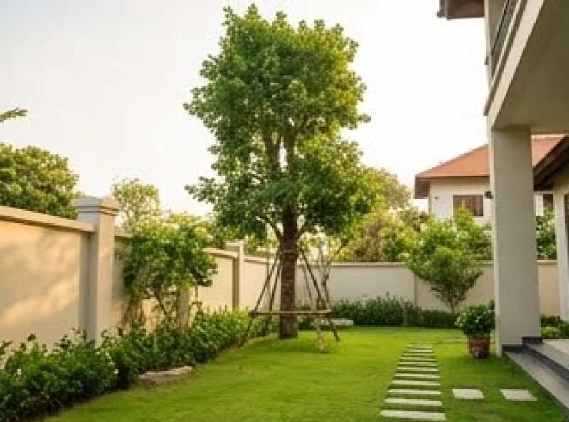 Cây trồng ngoài sân hợp tuổi Dần: phân khu và cây bóng mát 4 Cây bóng mát được lùi xa móng nhà ba mét để bảo vệ kết cấu bê tông và rễ cọc