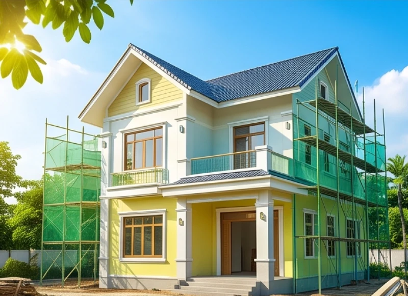 Tuổi Bính Thân 1956: Cung mệnh, hướng nhà và vận hạn 2025 - 2026 10 Khung cảnh ngôi nhà mới khang trang đang được hoàn thiện dưới ánh nắng rực rỡ