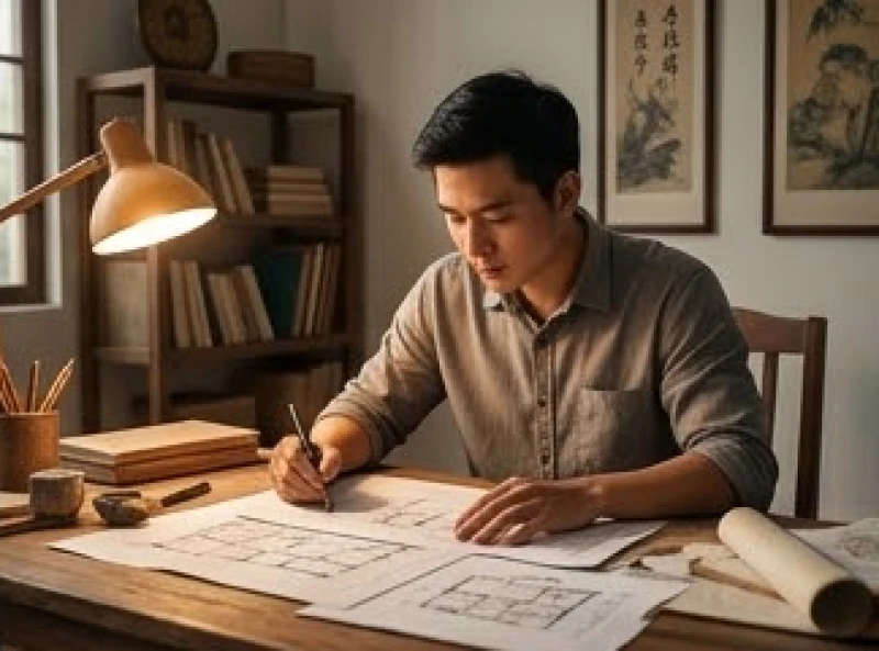 Nam thanh niên tuổi Mậu Dần đang miệt mài làm việc bên bàn giấy trong giai đoạn khởi nghiệp
