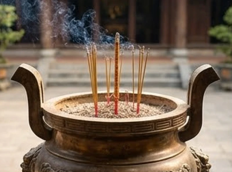 Văn khấn Vu Lan tại chùa: Trình tự hành lễ và bài cúng chuẩn 5 Không gian sân chùa thanh tịnh chỉ có khói nhang trầm lan tỏa mà không sử dụng tiền vàng mã