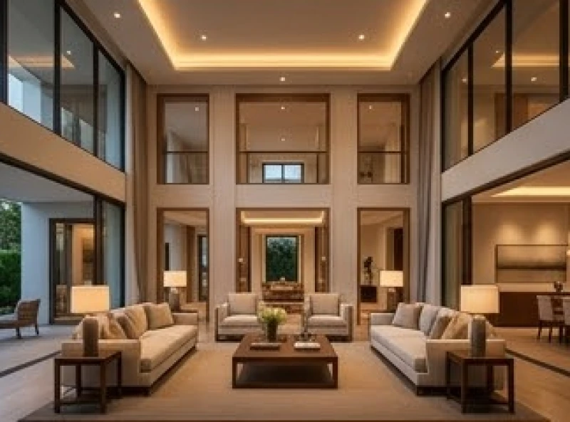 Không gian nhà đẹp mở rộng và cân bằng tỷ lệ đại diện cho sự biến thiên của các con số ngũ hành