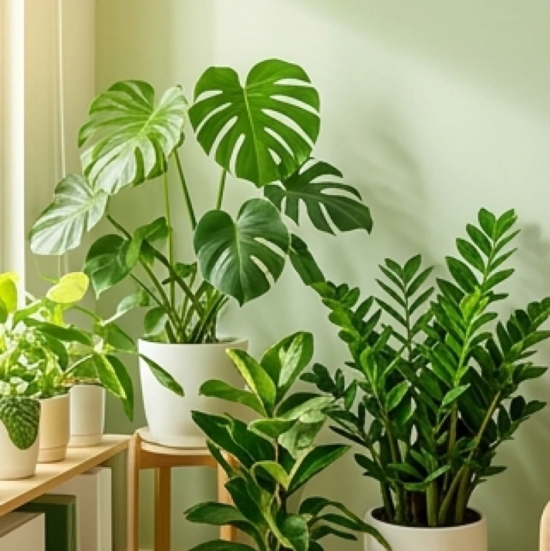 Không gian chung của gia đình bố trí nhiều chậu cây xanh giúp cân bằng năng lượng