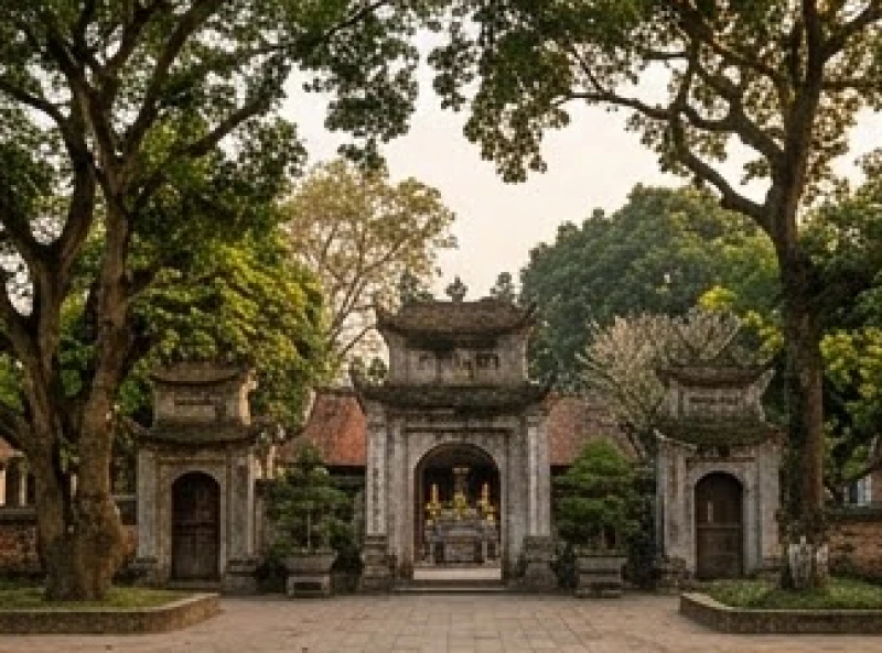 Khung cảnh thanh bình tại quần thể Đền Trần Hưng Hà Thái Bình nơi lưu giữ các lăng mộ tổ uy nghiêm