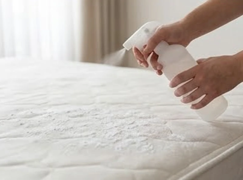 Xịt cồn y tế 70 độ lên bề mặt nệm để khử trùng khu vực từng bị chuột tiếp xúc