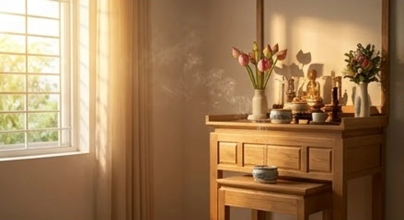 Văn khấn ngày sinh Chủ tịch Hồ Chí Minh: Lễ vật và bài cúng 19/5 5 Không gian thờ tự thanh bình ngập tràn ánh nắng sớm mai trong khung giờ Thìn