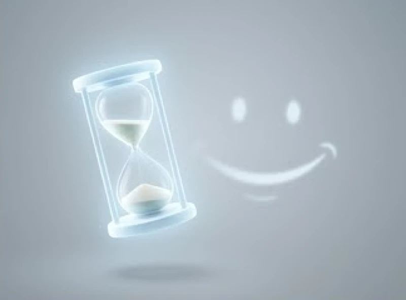 Đồng hồ cát và nụ cười mờ ảo tượng trưng cho nỗi sợ hãi về tuổi tác khi mơ thấy răng sắp rụng