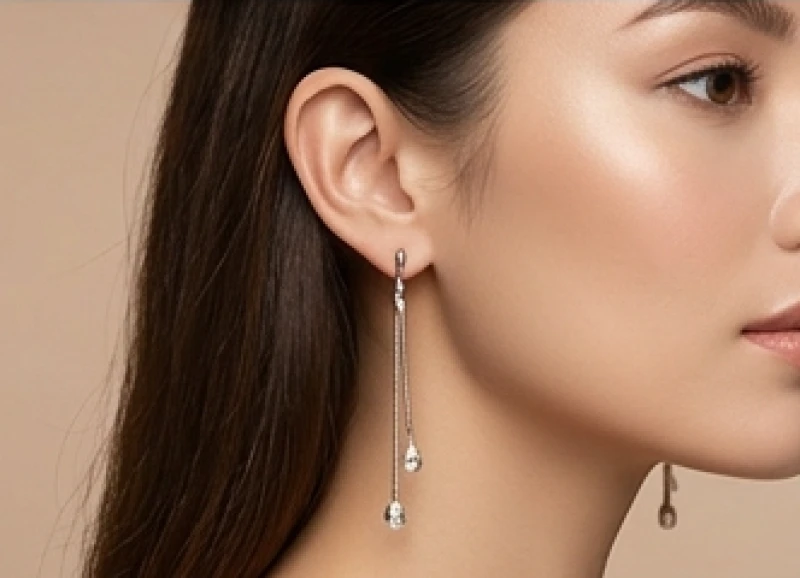 Tướng tai vểnh: Ý nghĩa tướng số nam nữ và 3 cách cải thiện 9 Sử dụng khuyên tai dáng dài thanh mảnh để tạo hiệu ứng kéo dài khuôn mặt thon gọn