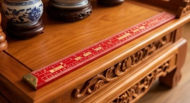 Đo đạc kích thước bàn thờ Thần Tài Ông Địa bằng thước Lỗ Ban âm phần chuẩn 38.8cm