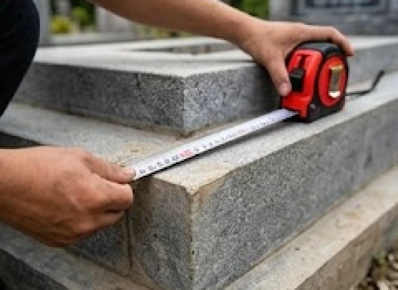Văn khấn sửa mộ phần gia tiên: Trọn bộ bài cúng đúng nghi thức 8 Thợ xây đang kéo căng thước Lỗ Ban 38.8cm để đo đạc chính xác kích thước lọt lòng của huyệt mộ