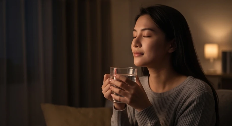 Tận hưởng sự thư giãn với một cốc nước ấm giúp khôi phục năng lượng tích cực thay cho sự lo âu