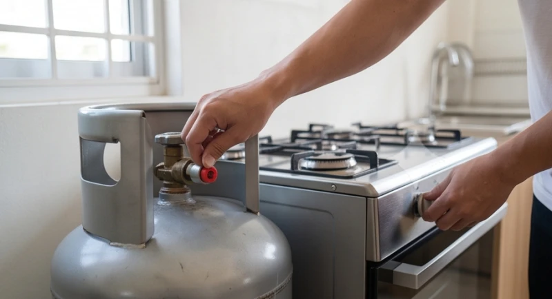 Mơ thấy lửa cháy trong bếp: Giải mã điềm báo và số tài lộc 8 Hành động kiểm tra kỹ lưỡng van bình gas và ổ cắm điện xung quanh khu nấu nướng giúp loại bỏ hoàn toàn nguy cơ cháy nổ