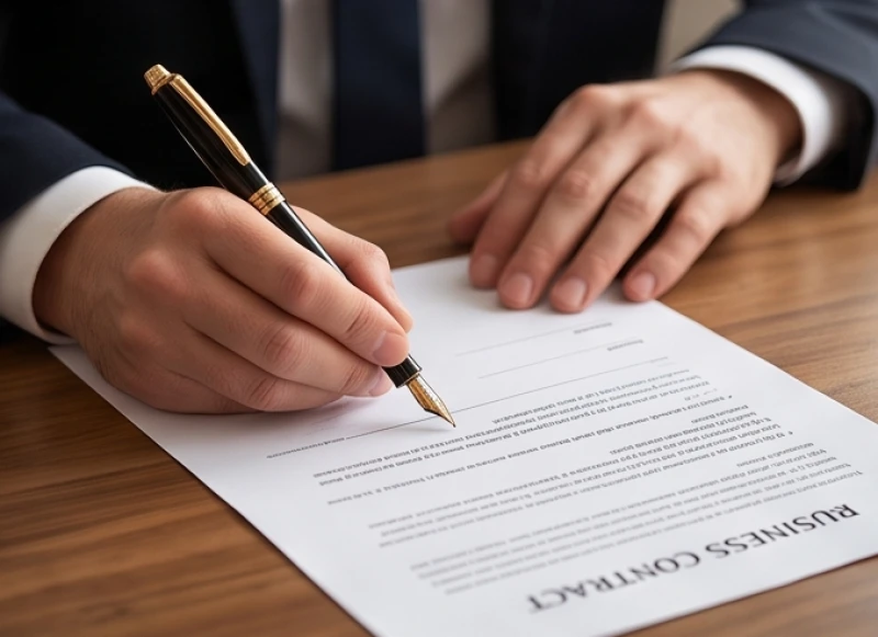 Tử vi tuổi Ất Sửu 1985 năm 2026: Đối chiếu nam nữ & cúng sao 5 Bàn tay cầm bút máy đang cẩn thận rà soát từng dòng chữ trên tập hồ sơ hợp đồng