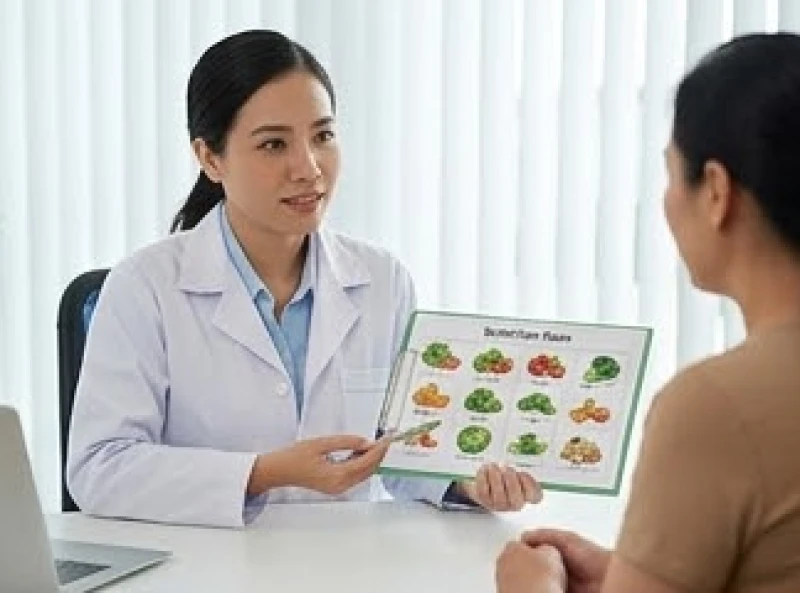 Sức khỏe tuổi Tỵ năm 2027: tầm soát bệnh lý theo từng nạp âm 3 Nhân viên y tế tư vấn chế độ dinh dưỡng bảo vệ dạ dày và đường tiêu hóa