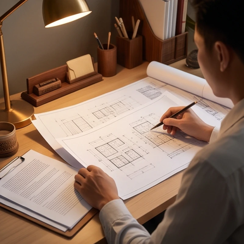 Người làm việc cẩn thận kiểm tra các tài liệu trên bàn để tránh sai sót trong năm gặp vận hạn