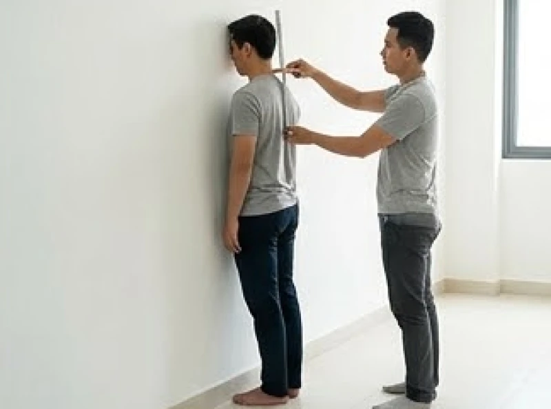 Bài kiểm tra dựa tường Wall Test giúp đo lường mức độ sai lệch trọng tâm của đầu so với cột sống