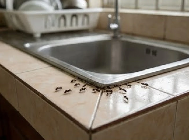 Kiến làm tổ trong nhà là điềm gì: Luận vị trí & mẹo đuổi an toàn 5 Đàn kiến tìm kiếm thức ăn và làm tổ tại góc tối ẩm ướt dưới khu vực bồn rửa chén bằng inox ở nhà bếp
