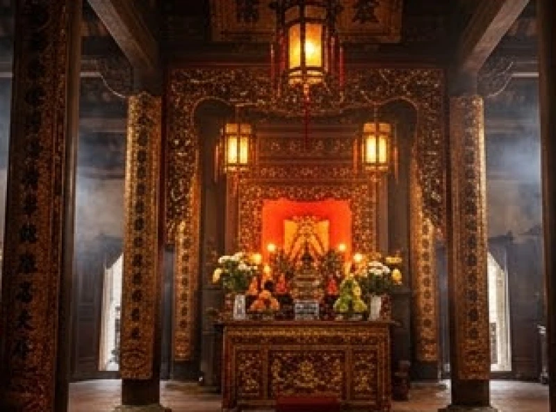 Kiến trúc truyền thống và không gian thờ tự trang nghiêm bên trong An Sơn Miếu