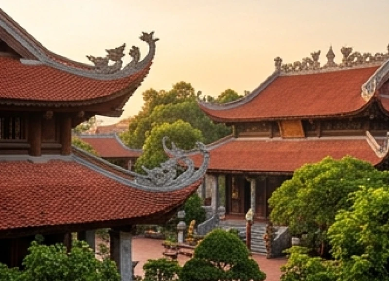 Kiến trúc cổ kính của đền Bảo Hà tại tỉnh Lào Cai nép mình dưới bóng cây xanh mát