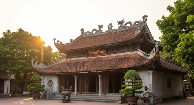 Không gian kiến trúc cổ kính và uy nghiêm của Đền Đồng Bằng tại Thái Bình