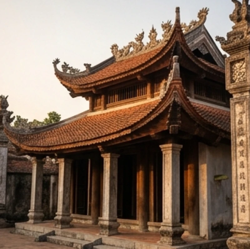 Văn khấn Mẫu Sòng Sơn chuẩn nhất: trình tự dâng lễ bài bản 2 Kiến trúc cổ kính của đền Mẫu Sòng Sơn tại Bỉm Sơn Thanh Hóa trong buổi chiều tà