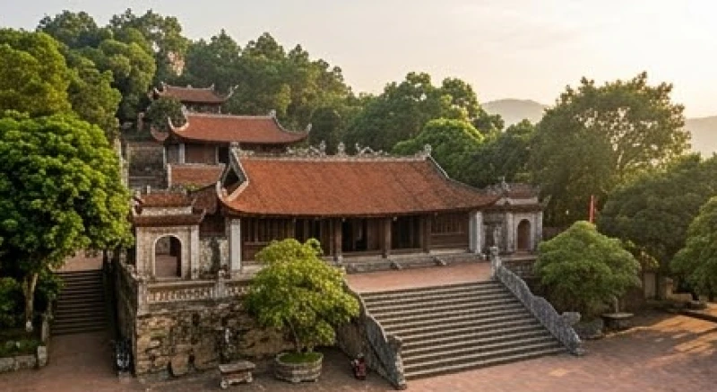 Văn khấn Đức Thánh Trần tại Đền Thượng Lào Cai: bài khấn & dâng lễ 1 Khung cảnh cổ kính tại Đền Thượng Lào Cai với kiến trúc truyền thống và không gian thanh tịnh