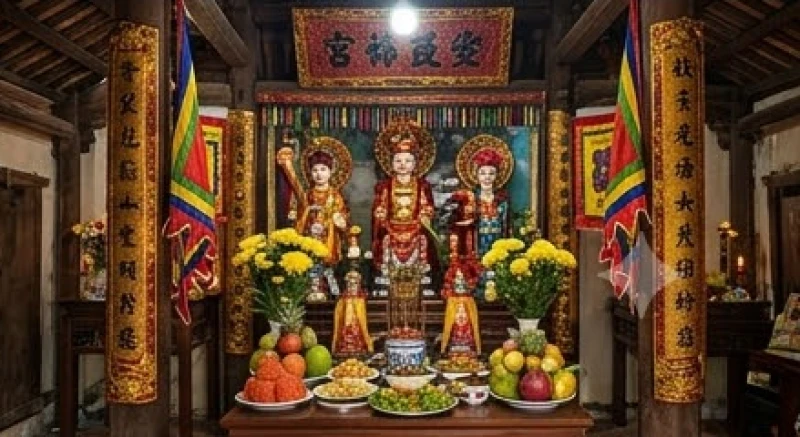 Văn khấn miếu thần linh: Trình tự dâng lễ và bài cúng chuẩn 8 Sự khác biệt trong bài trí không gian và mâm lễ tại khu vực thượng điện miếu thần linh