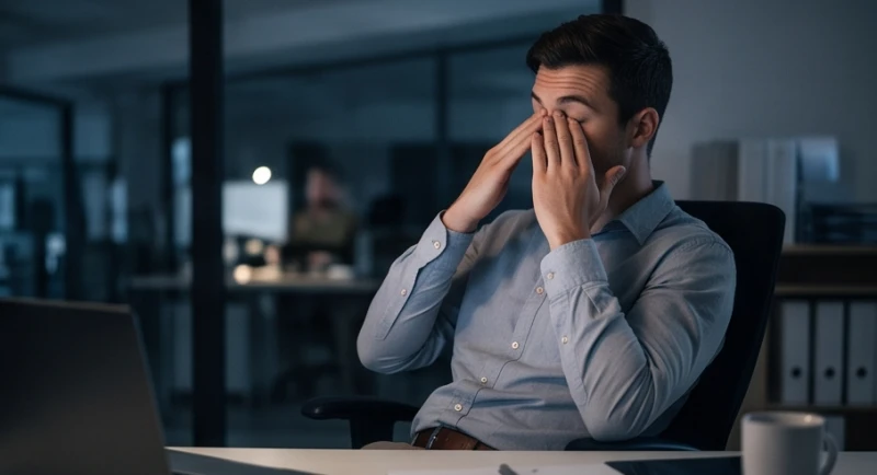 Giải mã giấc mơ bị đuổi việc: Điềm báo, tâm lý và con số may mắn 5 Nhân viên kiệt sức tựa lưng vào ghế văn phòng sau một ngày làm việc quá tải