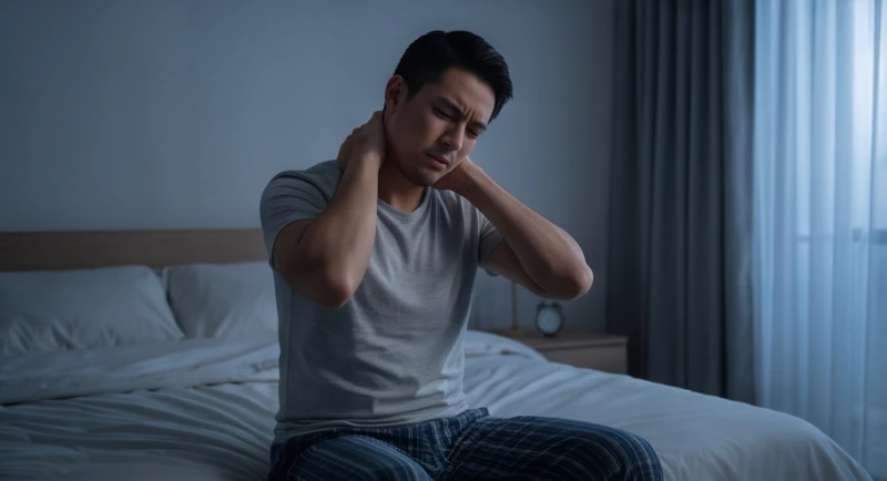 Trạng thái mệt mỏi và đau mỏi vùng cổ vai gáy sau một đêm trải qua cơn ác mộng bạo lực