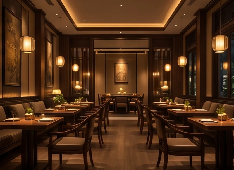Không gian nhà hàng sang trọng phù hợp với định hướng kinh doanh F&B của tuổi bính dần