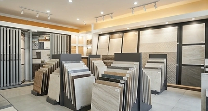 Tuổi Hợi hợp kinh doanh gì: Mô hình chi tiết và ma trận đối tác 3 Gian hàng trưng bày vật liệu xây dựng cao cấp được sắp xếp ngăn nắp mang lại uy tín cho người mệnh Kim