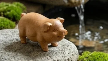 Tiểu cảnh dòng nước chảy nhẹ bên cạnh chậu cây xanh tươi tốt mang ý nghĩa kỷ hợi 2019 hợp màu gì trong phong thủy