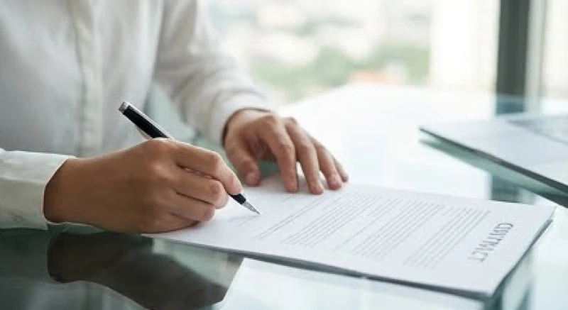 Mơ thấy chuyển chỗ làm: Điềm báo, tâm lý & lời khuyên 5 Đôi tay đang cẩn thận kiểm tra các điều khoản trên một bản hợp đồng công việc