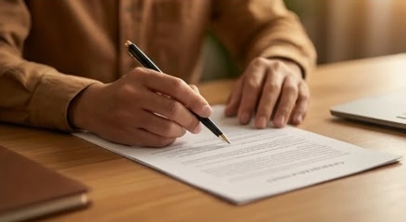Mơ thấy máu kinh nguyệt của người khác: Điềm báo & con số 5 Bàn tay cầm bút ký tên lên tập tài liệu hợp đồng dưới ánh đèn vàng ấm áp và cẩn trọng
