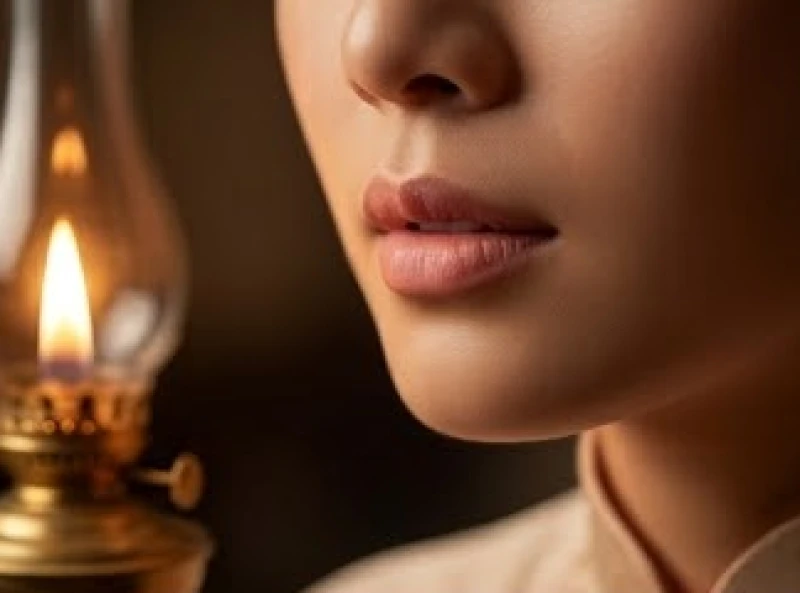 Khuôn mặt người hành lễ đang hơi cúi xuống, mấp máy môi đọc lầm rầm để giữ âm lượng truyền âm vừa đủ