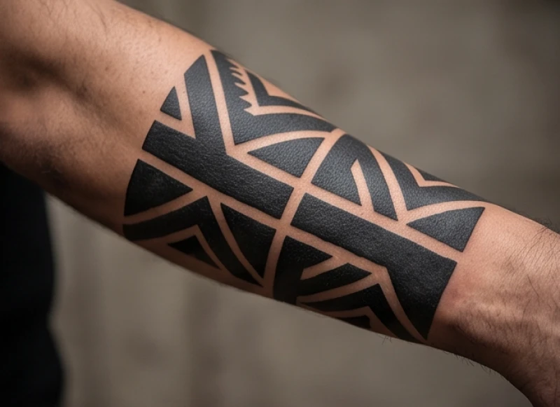 Kỹ thuật đổ khối mực đen đặc blackwork mang năng lượng mệnh Thổ cho hình xăm hoa văn