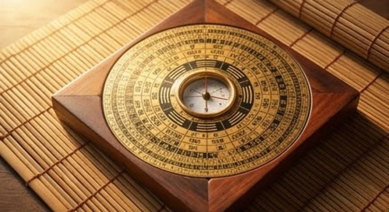 La bàn phong thủy Bát Trạch bằng gỗ dùng để đo hướng nhà tốt xấu cho tuổi Mậu Ngọ và Kỷ Mùi