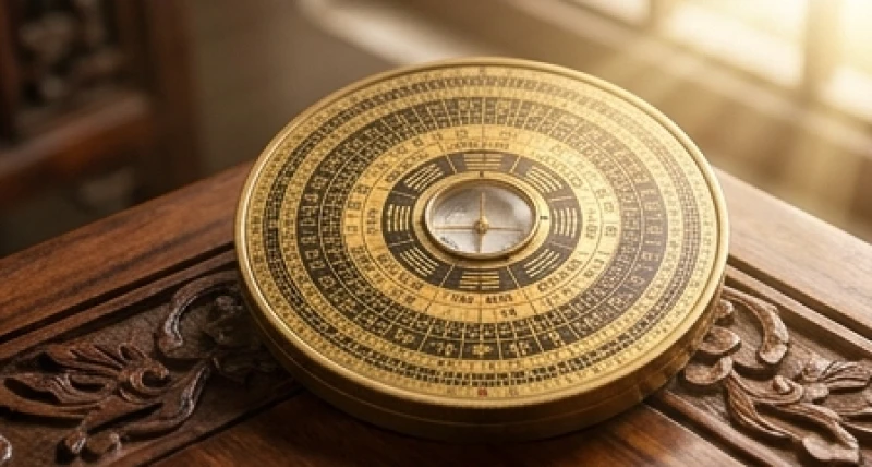 Chiếc la bàn phong thủy bằng đồng cổ điển dùng để xem hướng tốt cho người mang cung Cấn Thổ