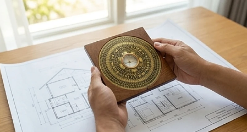 Hướng cửa chính hợp tuổi Tuất: Bảng tra 5 can chi và hóa giải 1 Gia chủ sử dụng la bàn phong thủy để đo đạc và xác định phương vị cửa chính hợp mệnh