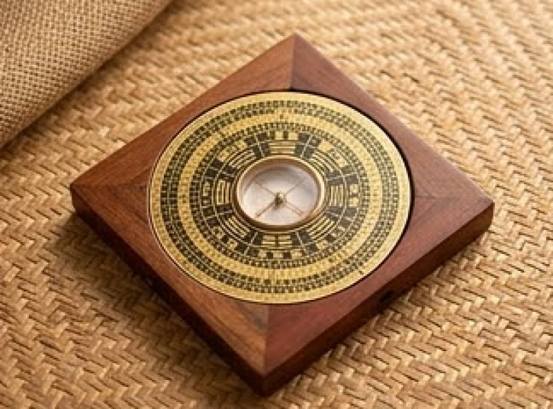 Chiếc la bàn phong thủy bằng gỗ truyền thống được sử dụng để xác định quy luật tương sinh tương khắc ngũ hành