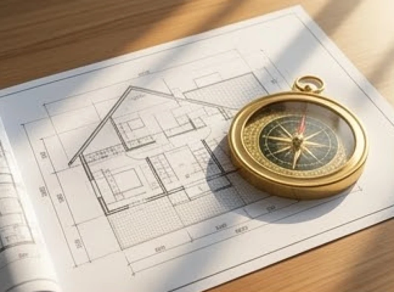 Bính Tuất 1946 hợp hướng nào: Bố trí nhà ở & hóa giải hướng xấu 1 La bàn phong thủy đặt trên bản vẽ thiết kế mặt bằng nhà ở để xác định hướng cát lành