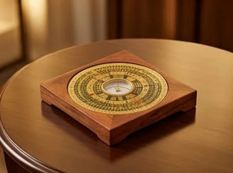Quà tặng phong thủy cho người tuổi Thìn: chọn theo mệnh và giá 10 Chiếc la bàn phong thủy bằng gỗ đặt trên mặt bàn dùng để kiểm tra nguyên tắc Tứ Hành Xung