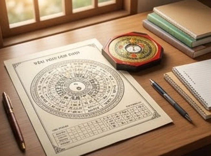 Tử vi tuổi Giáp Ngọ 2014 năm 2027: diễn biến học hành & cúng sao 1 Sách tử vi và la bàn phong thủy đặt cạnh các dụng cụ học tập của học sinh 14 tuổi