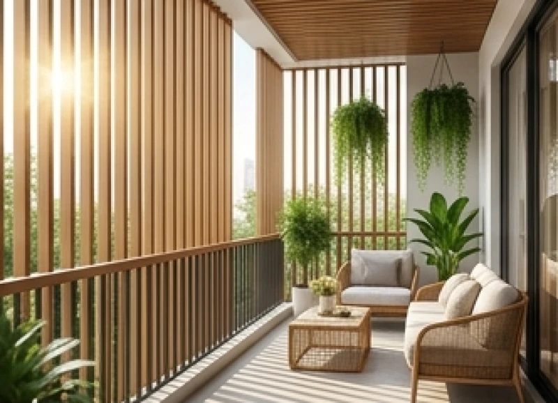 Hướng Họa Hại là gì: Cách tính quái mệnh và quy trình hóa giải 9 Hệ lam gỗ nhựa chắn nắng được lắp đặt ở ban công hướng Tây giúp khắc phục nhược điểm vật lý của hướng họa hại là gì
